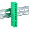 Шина '0' PE (6х9мм) 12 отверстий латунь зеленый,синий  изолированный корпус на DIN-рейку EKF PROxima